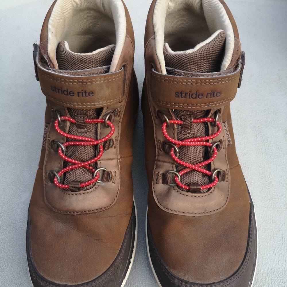 Stride Rite Brown and Red Ankle Boots with Padded Collar